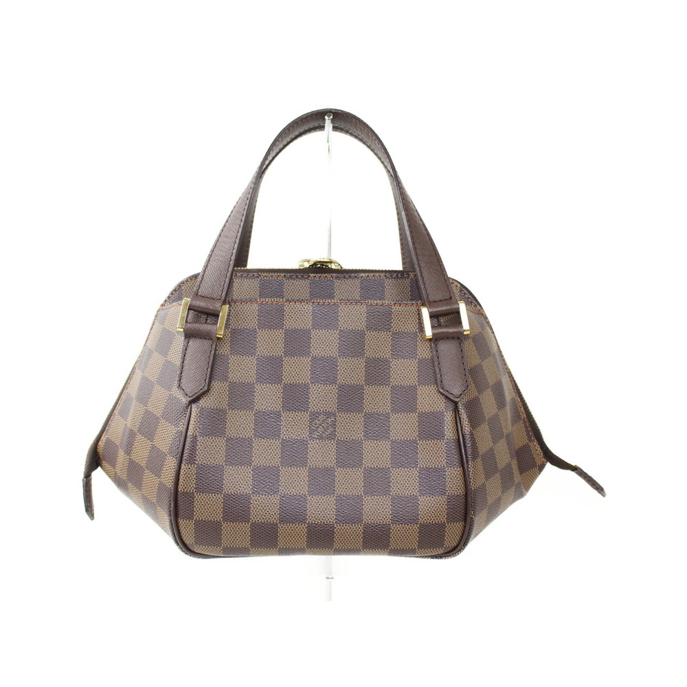 Louis Vuitton Canvas Damier Belem Ebene Handbag Brown